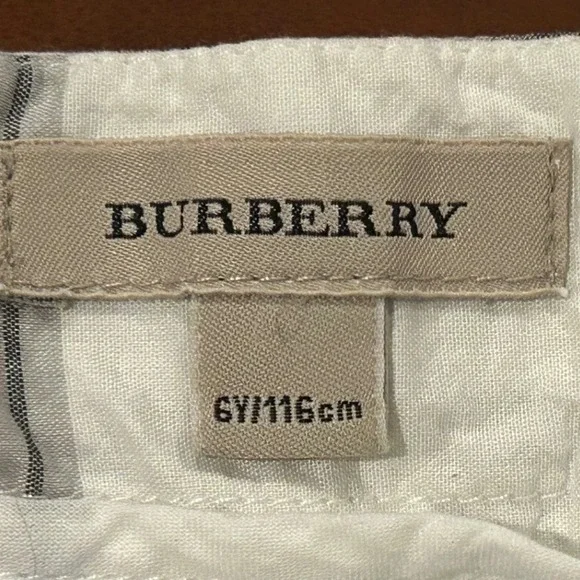 Burberry Girls Grey White Nova Check Pleated Cotton Skirt Size 6Y - Picture 2 of 3